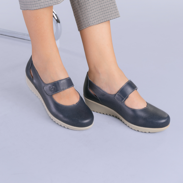 Δερμάτινα παπούτσια Lavia σκούρο μπλε, 2 - Kalapod.gr